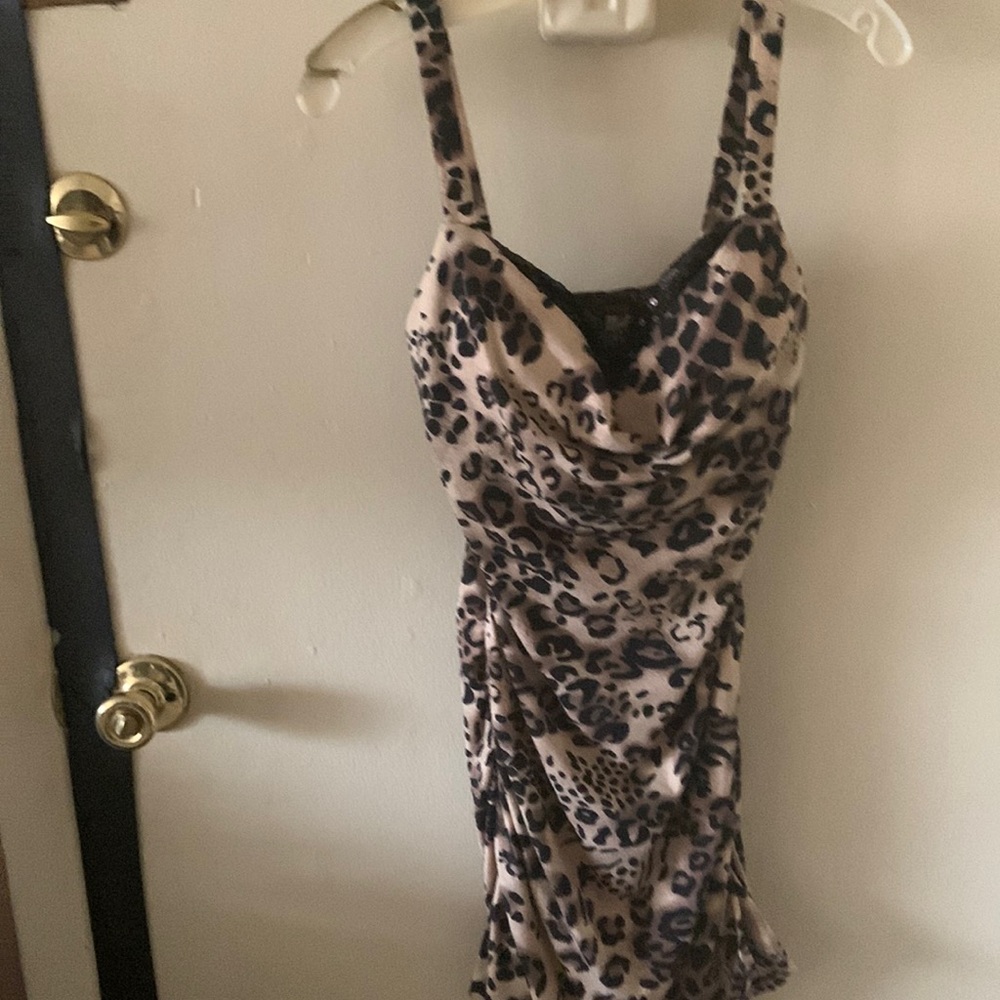 Almost Famous Women's Leopard Print Dress - Above knee, mini | Color: Brown |